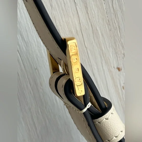 MARNI Mini Trunkaroo Leather Shoulder Bag- Off White - Picture 11 of 14